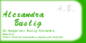 alexandra buslig business card